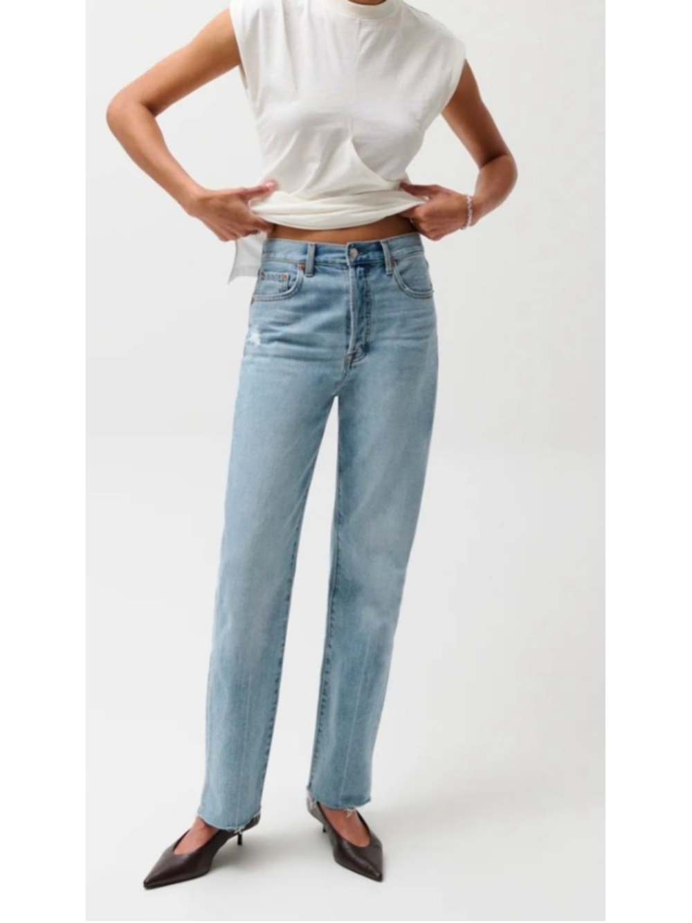 Pistola Cassie Super High Rise Straight Jean Size 30